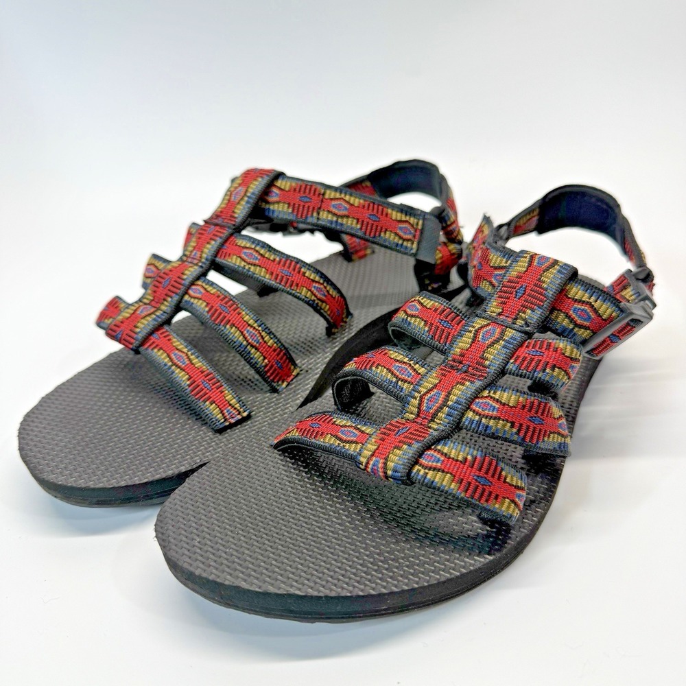 Teva Original Dorado Women 10 Red Black Aztec Strappy Gladiator Hiking 1106854